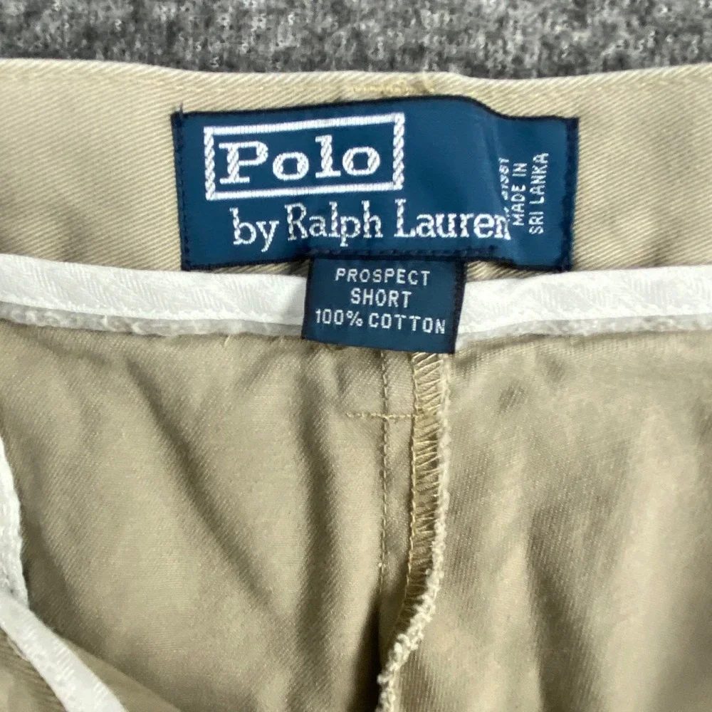Polo Ralph Lauren Prospect Shorts Mens 36 Tan Khaki Classic Chino Cotton Vintage
